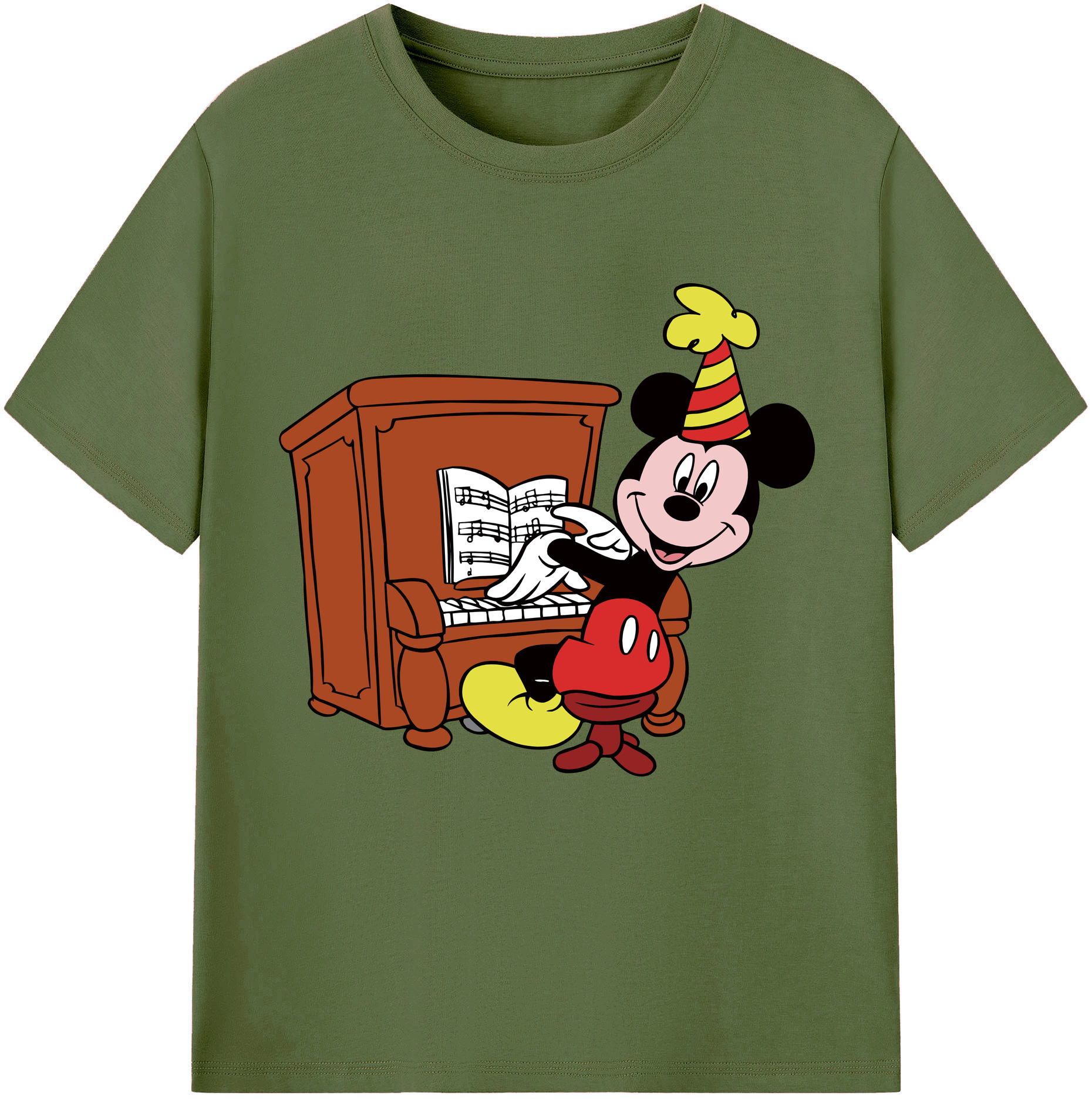 （画像用） ミッキーマウス Mickey Mouse 綿100％半袖Tシャツ（フロントプリント）